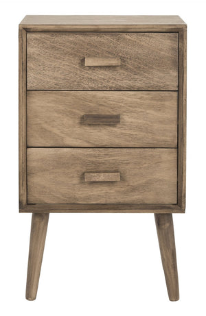Safavieh Pomona 3-Drawer Accent Table - Mid-Century Charm With Distressed Finish For Stylish Storage Solutions Light Brown CHS5700B