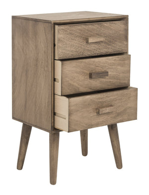Safavieh Pomona 3-Drawer Accent Table - Mid-Century Charm With Distressed Finish For Stylish Storage Solutions Light Brown CHS5700B