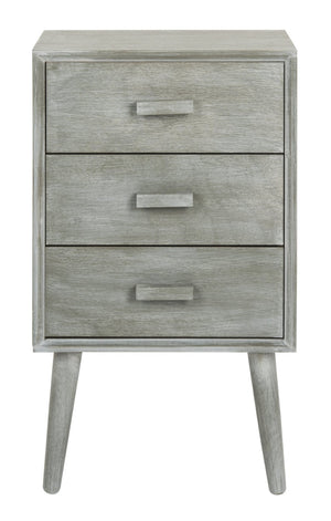 Safavieh Pomona 3-Drawer Accent Table - Mid-Century Charm With Distressed Finish For Stylish Storage Solutions Slate Grey CHS5700C