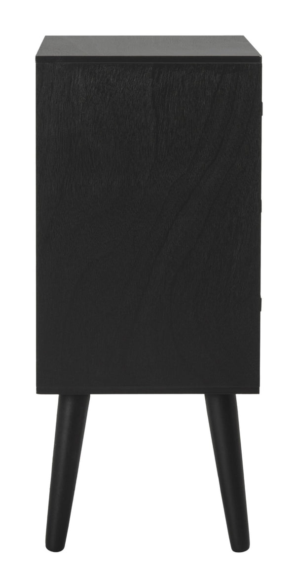 Safavieh Pomona 3-Drawer Accent Table - Mid-Century Charm With Distressed Finish For Stylish Storage Solutions Black CHS5700D