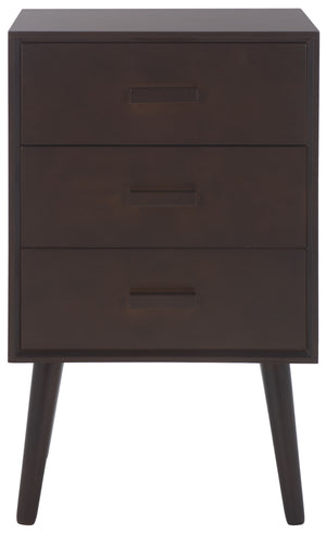 Safavieh Pomona Timeless 3 Drawer Accent Table In Dark Chocolate - Stylish Storage For Any Room Decor Dark Chocolate Solid Wood,Mdf Chs5700e