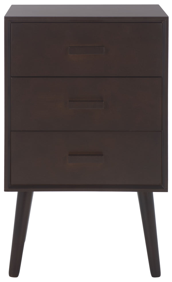 Safavieh Pomona Timeless 3 Drawer Accent Table In Dark Chocolate - Stylish Storage For Any Room Decor Dark Chocolate Solid Wood,Mdf Chs5700e