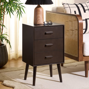 Safavieh Pomona Timeless 3 Drawer Accent Table In Dark Chocolate - Stylish Storage For Any Room Decor Dark Chocolate Solid Wood,Mdf Chs5700e