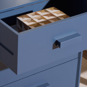 Safavieh Pomona Timeless 3 Drawer Accent Table In Dark Chocolate - Stylish Storage For Any Room Decor Blue Solid Wood,Mdf Chs5700g