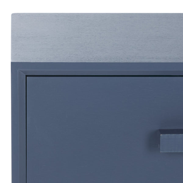 Safavieh Pomona Timeless 3 Drawer Accent Table In Dark Chocolate - Stylish Storage For Any Room Decor Blue Solid Wood,Mdf Chs5700g