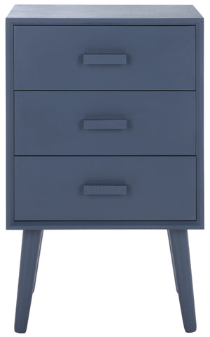 Safavieh Pomona Timeless 3 Drawer Accent Table In Dark Chocolate - Stylish Storage For Any Room Decor Blue Solid Wood,Mdf Chs5700g