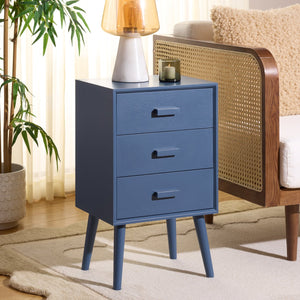 Safavieh Pomona Timeless 3 Drawer Accent Table In Dark Chocolate - Stylish Storage For Any Room Decor Blue Solid Wood,Mdf Chs5700g
