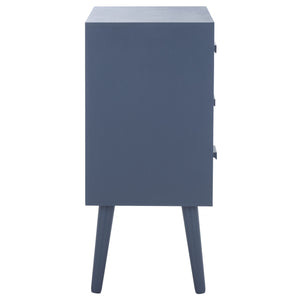 Safavieh Pomona Timeless 3 Drawer Accent Table In Dark Chocolate - Stylish Storage For Any Room Decor Blue Solid Wood,Mdf Chs5700g
