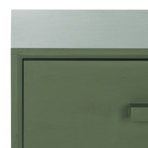 Safavieh Pomona Timeless 3 Drawer Accent Table In Dark Chocolate - Stylish Storage For Any Room Decor Dusty Green Solid Wood,Mdf Chs5700h