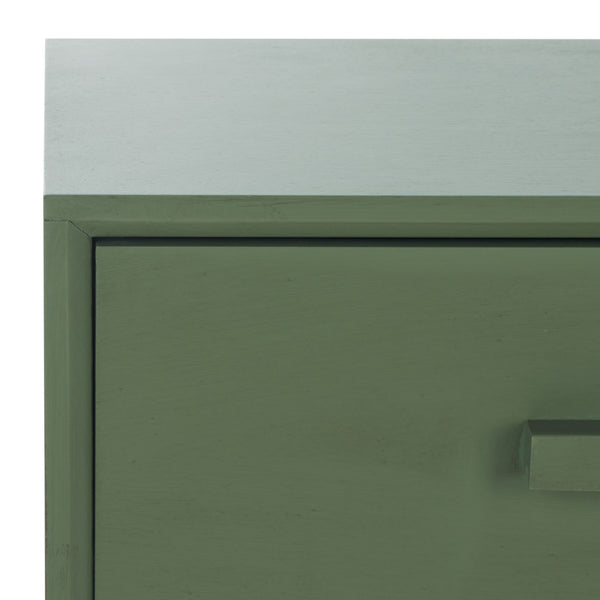 Safavieh Pomona Timeless 3 Drawer Accent Table In Dark Chocolate - Stylish Storage For Any Room Decor Dusty Green Solid Wood,Mdf Chs5700h