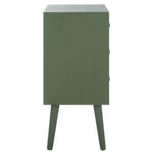 Safavieh Pomona Timeless 3 Drawer Accent Table In Dark Chocolate - Stylish Storage For Any Room Decor Dusty Green Solid Wood,Mdf Chs5700h