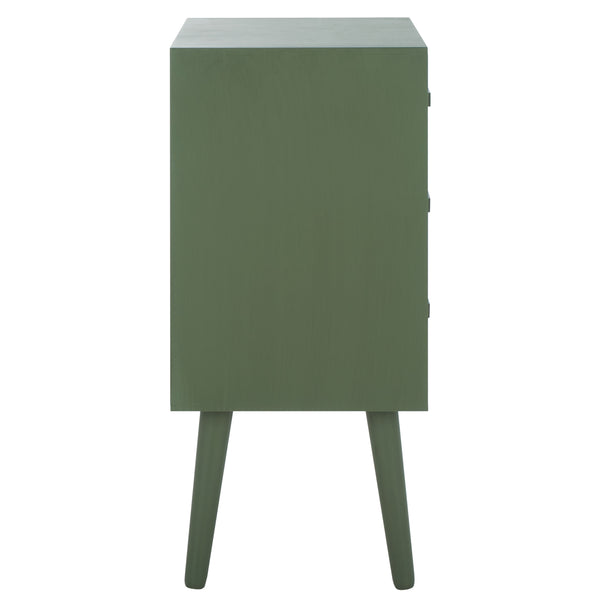 Safavieh Pomona Timeless 3 Drawer Accent Table In Dark Chocolate - Stylish Storage For Any Room Decor Dusty Green Solid Wood,Mdf Chs5700h