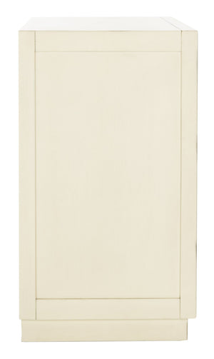 Safavieh Catalina 3-Drawer Chest: Luxe Deco Design With Stylish Guilloche Pattern For Modern Storage Solutions Antique Beige/Mirror CHS6400B