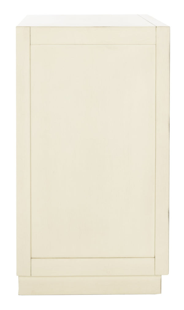 Safavieh Catalina 3-Drawer Chest: Luxe Deco Design With Stylish Guilloche Pattern For Modern Storage Solutions Antique Beige/Mirror CHS6400B
