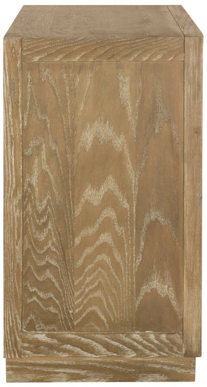 Safavieh Catalina 3-Drawer Chest: Luxe Deco Design With Stylish Guilloche Pattern For Modern Storage Solutions Rustic Oak/Mirror CHS6400C