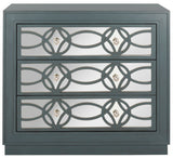 Safavieh Catalina 3 Drawer Chest Steel Teal/Mirror CHS6400D