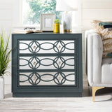 Safavieh Catalina 3 Drawer Chest Steel Teal/Mirror CHS6400D