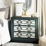 Safavieh Catalina 3 Drawer Chest Steel Teal/Mirror CHS6400D