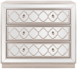 Safavieh Amelia 3 Drawer Chest Champagne/Mirror CHS6402A