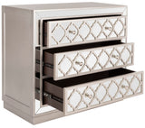 Safavieh Amelia 3 Drawer Chest Champagne/Mirror CHS6402A