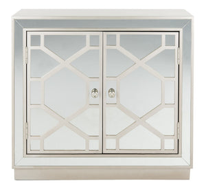 Safavieh Juniper 2-Door Chest – Glamorous Hollywood Regency Design With Geometric Pattern And Mirrored Accents Champagne/Mirror CHS6405A