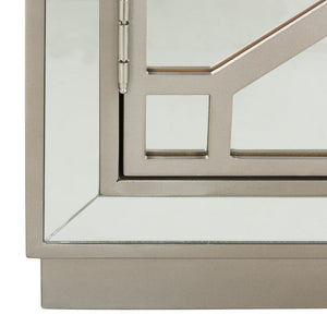 Safavieh Juniper 2-Door Chest – Glamorous Hollywood Regency Design With Geometric Pattern And Mirrored Accents Champagne/Mirror CHS6405A