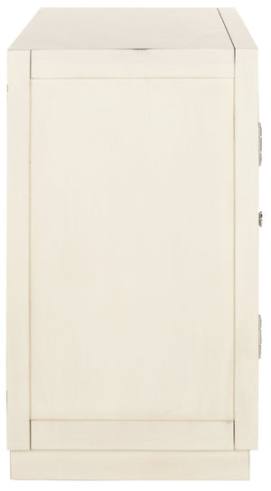 Safavieh Yuna Two-Door Chest - Stylish Rustic Storage With Copper Nailhead Trim And Textured Linen Doors Antique Beige/Light Grey Linen CHS6407B