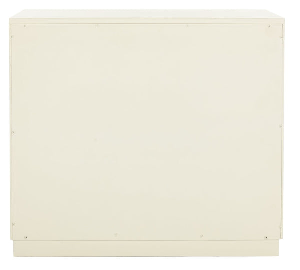 Safavieh Erin Rustic Oak 2-Door Chest With Beige Linen Panels & Copper Nailhead Trim For Stylish Storage CHS6408B