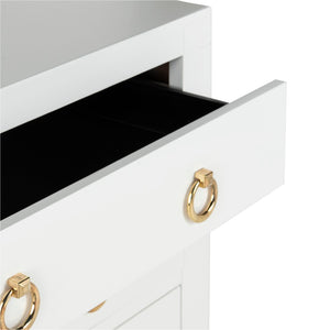 Safavieh Dion Three-Drawer Chest - Elegant Asian-Inspired Design With Modern Finish For Stylish Storage Solutions White/Gold CHS6411A