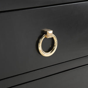 Safavieh Dion Three-Drawer Chest - Elegant Asian-Inspired Design With Modern Finish For Stylish Storage Solutions Black/Gold CHS6411C