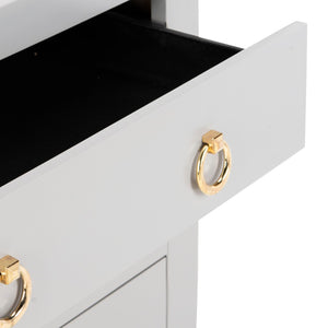 Safavieh Dion Three-Drawer Chest - Elegant Asian-Inspired Design With Modern Finish For Stylish Storage Solutions Grey/Gold CHS6411D