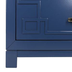Safavieh Raina 3 Drawer Chest - Chic Chinoiserie-Inspired Storage Solution For Modern And Classic Decor Lapis Blue/Gold CHS6412B