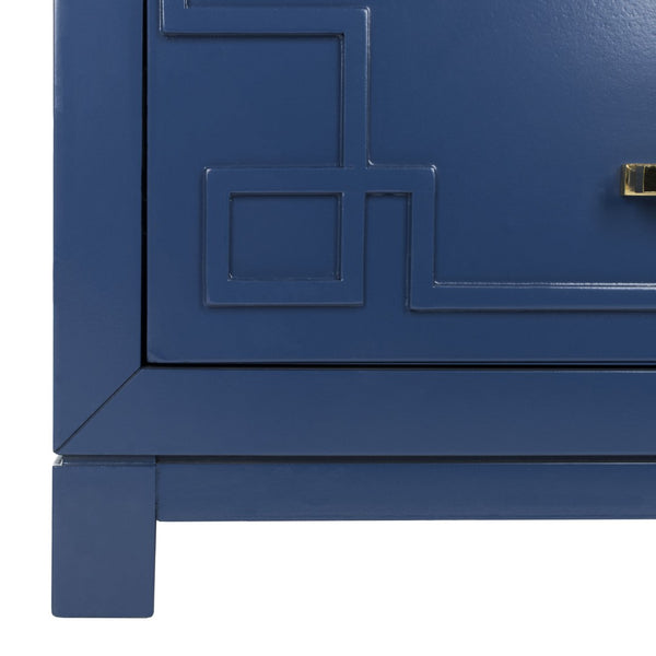 Safavieh Raina 3 Drawer Chest - Chic Chinoiserie-Inspired Storage Solution For Modern And Classic Decor Lapis Blue/Gold CHS6412B