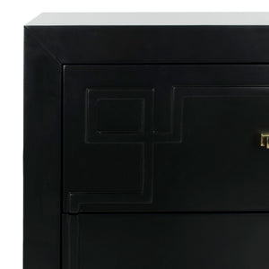 Safavieh Raina 3 Drawer Chest - Chic Chinoiserie-Inspired Storage Solution For Modern And Classic Decor Black/Gold CHS6412C