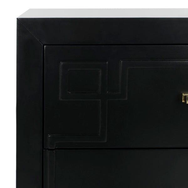 Safavieh Raina 3 Drawer Chest - Chic Chinoiserie-Inspired Storage Solution For Modern And Classic Decor Black/Gold CHS6412C