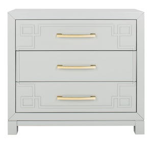 Safavieh Raina 3 Drawer Chest - Chic Chinoiserie-Inspired Storage Solution For Modern And Classic Decor Grey/Gold CHS6412D