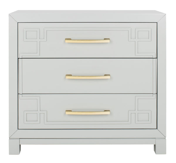 Safavieh Raina 3 Drawer Chest - Chic Chinoiserie-Inspired Storage Solution For Modern And Classic Decor Grey/Gold CHS6412D
