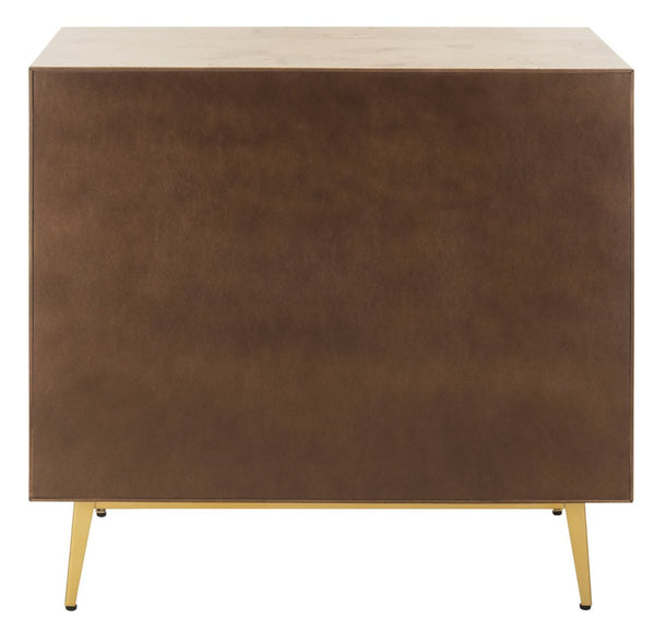Safavieh Katia Stylish 3 Drawer Chest - Mid-Century Modern Design With Elegant Accents For Timeless Charm Natural/Gold CHS6413A