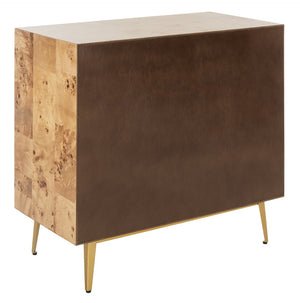 Safavieh Katia Stylish 3 Drawer Chest - Mid-Century Modern Design With Elegant Accents For Timeless Charm Natural/Gold CHS6413A