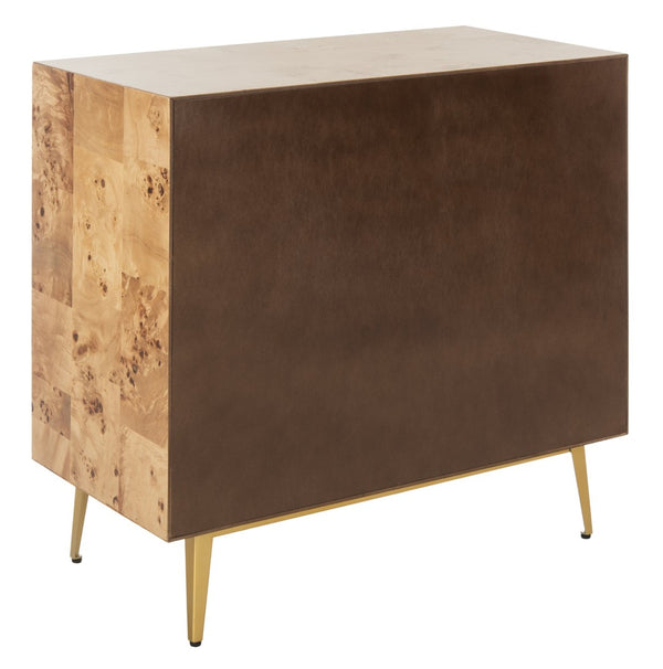 Safavieh Katia Stylish 3 Drawer Chest - Mid-Century Modern Design With Elegant Accents For Timeless Charm Natural/Gold CHS6413A