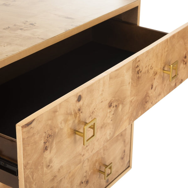Safavieh Katia Stylish 3 Drawer Chest - Mid-Century Modern Design With Elegant Accents For Timeless Charm Natural/Gold CHS6413A