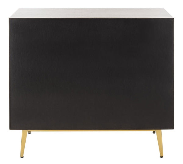 Safavieh Katia 3-Drawer Chest - Mid-Century Modern Storage With Chevron Design & Gold Accents For Style CHS6413B