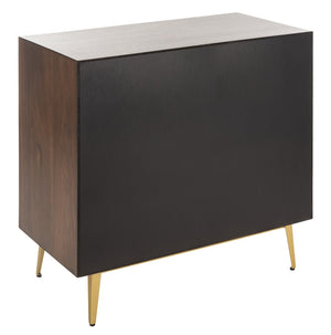 Safavieh Katia 3-Drawer Chest - Mid-Century Modern Storage With Chevron Design & Gold Accents For Style CHS6413B