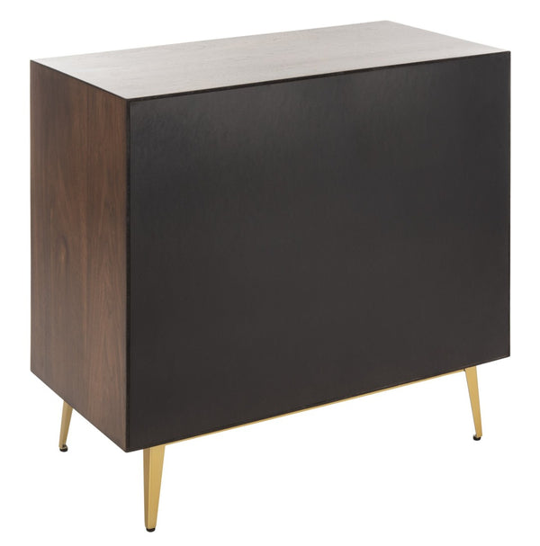 Safavieh Katia 3-Drawer Chest - Mid-Century Modern Storage With Chevron Design & Gold Accents For Style CHS6413B