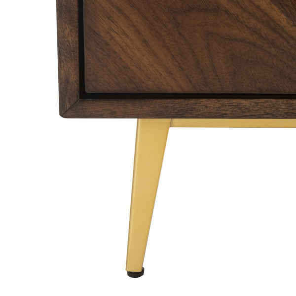 Safavieh Katia 3-Drawer Chest - Mid-Century Modern Storage With Chevron Design & Gold Accents For Style CHS6413B