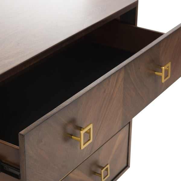Safavieh Katia 3-Drawer Chest - Mid-Century Modern Storage With Chevron Design & Gold Accents For Style CHS6413B