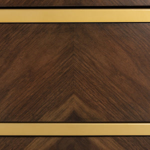Safavieh Katia 3-Drawer Chest - Mid-Century Modern Storage With Chevron Design & Gold Accents For Style CHS6413B
