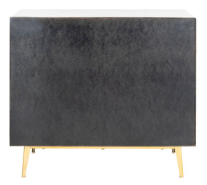Safavieh Katia Stylish 3 Drawer Chest - Mid-Century Modern Design With Elegant Accents For Timeless Charm White Wash/Gold CHS6413C