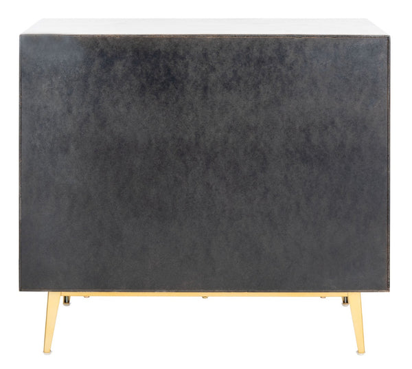 Safavieh Katia Stylish 3 Drawer Chest - Mid-Century Modern Design With Elegant Accents For Timeless Charm White Wash/Gold CHS6413C