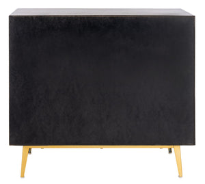 Safavieh Katia Three-Drawer Chest In Walnut With Brass Accents - Chic Storage Solution For Modern Spaces CHS6413D